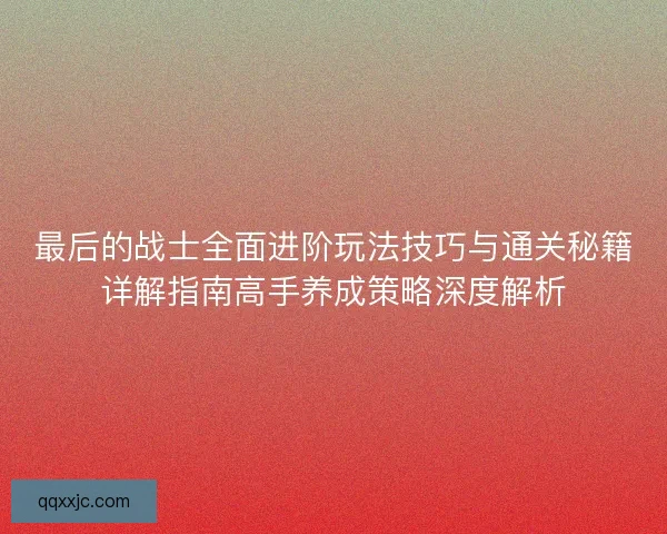 最后的战士全面进阶玩法技巧与通关秘籍详解指南高手养成策略深度解析